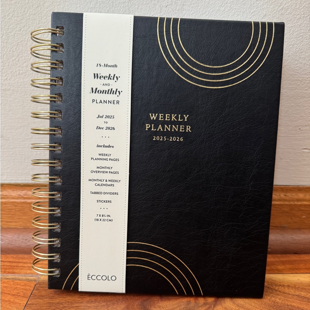 2026 Planners, Eccolo Spiral Agenda Planner, Weekly & Monthly Pages, 18 Months